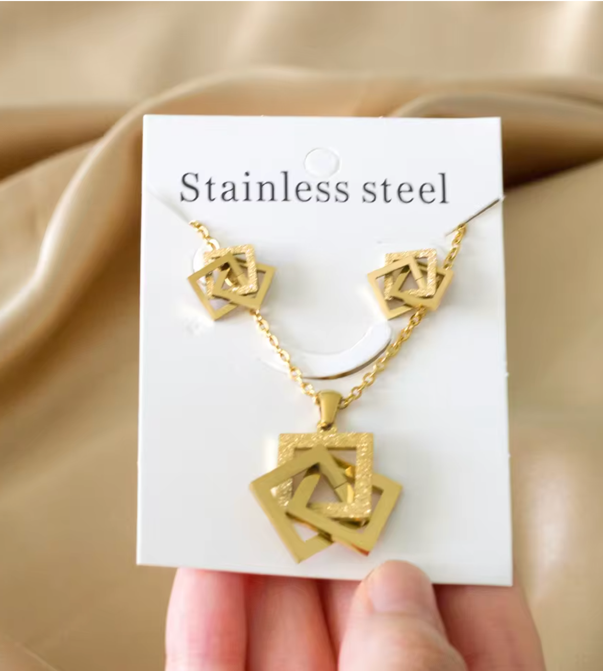Waterproof Stainless Steel Jewelry Set for Women