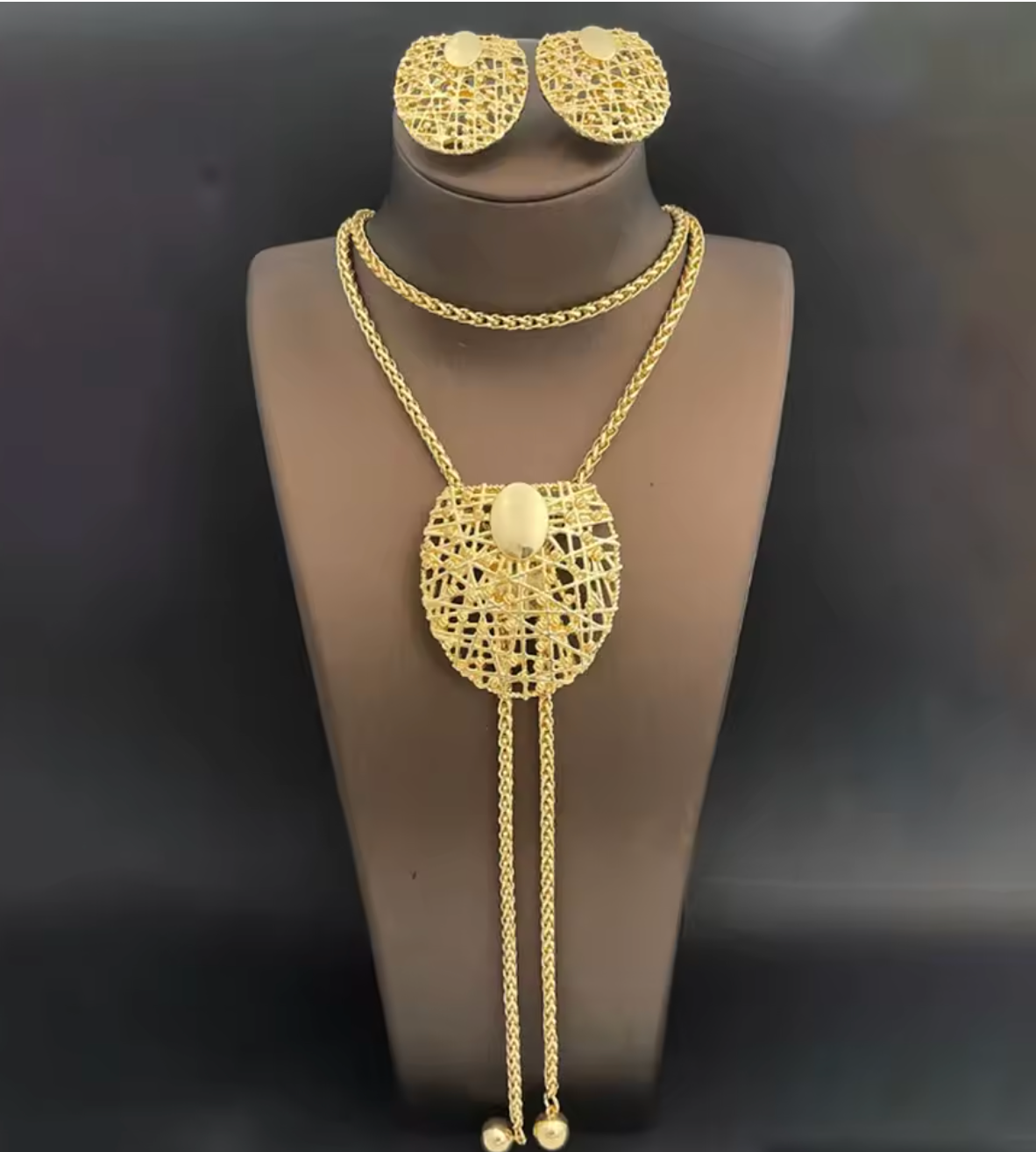 Gold Color Necklace & Earrings Set for Women