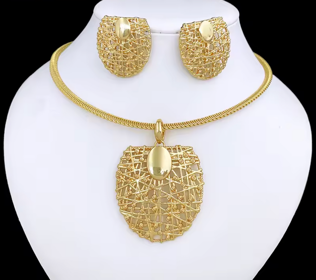 Gold Color Necklace & Earrings Set for Women