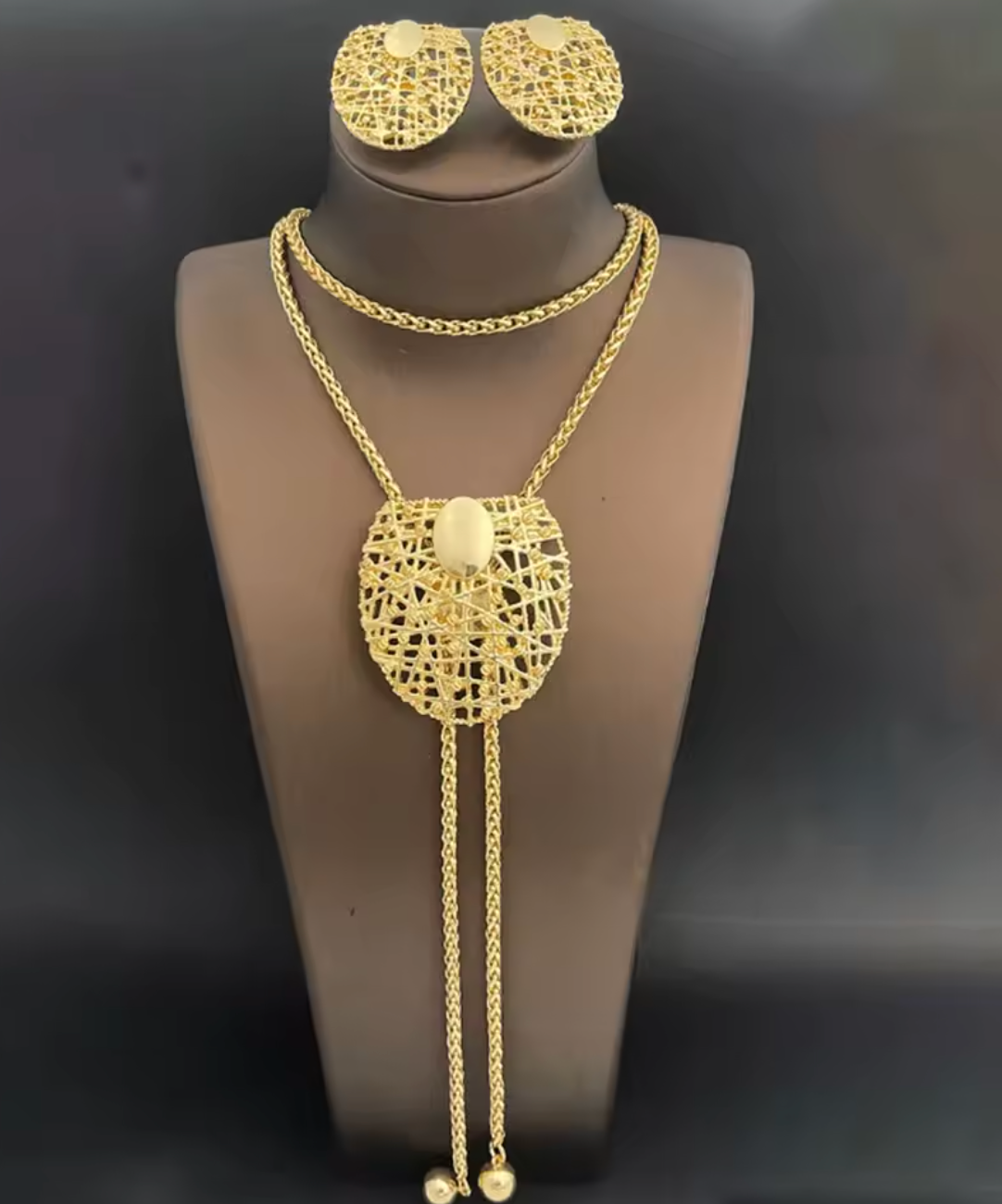 Gold Color Necklace & Earrings Set for Women