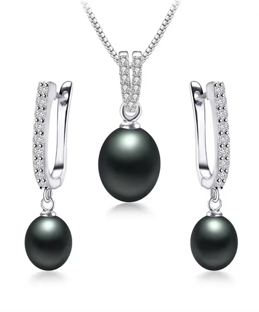 925 Sterling Silver Freshwater Pearl Jewelry Set for Women
