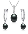 925 Sterling Silver Freshwater Pearl Jewelry Set for Women