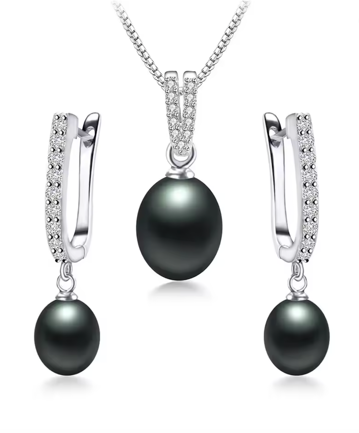 925 Sterling Silver Freshwater Pearl Jewelry Set for Women