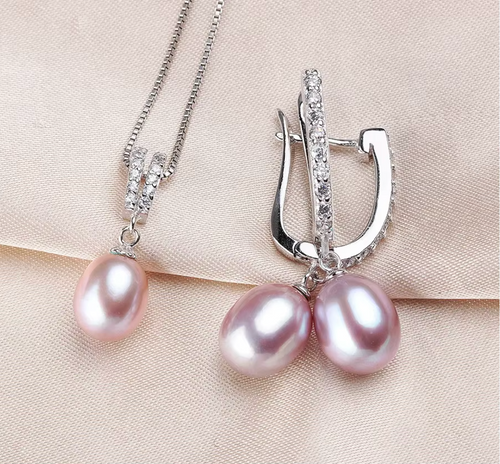 925 Sterling Silver Freshwater Pearl Jewelry Set for Women