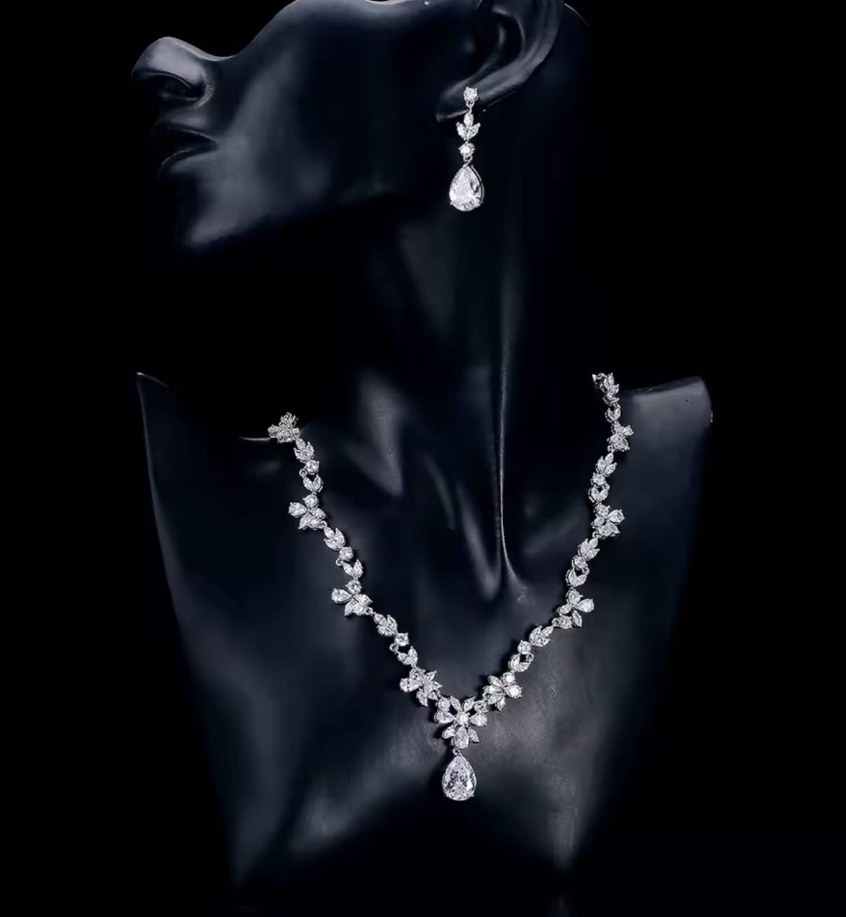 Gorgeous Crystal Earrings & Necklace Set