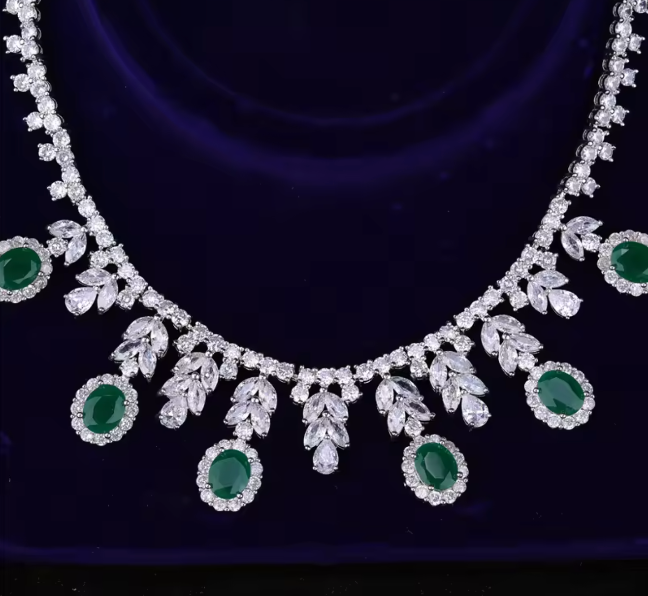 Luxury Green Water Drop Jewelry Set for Women