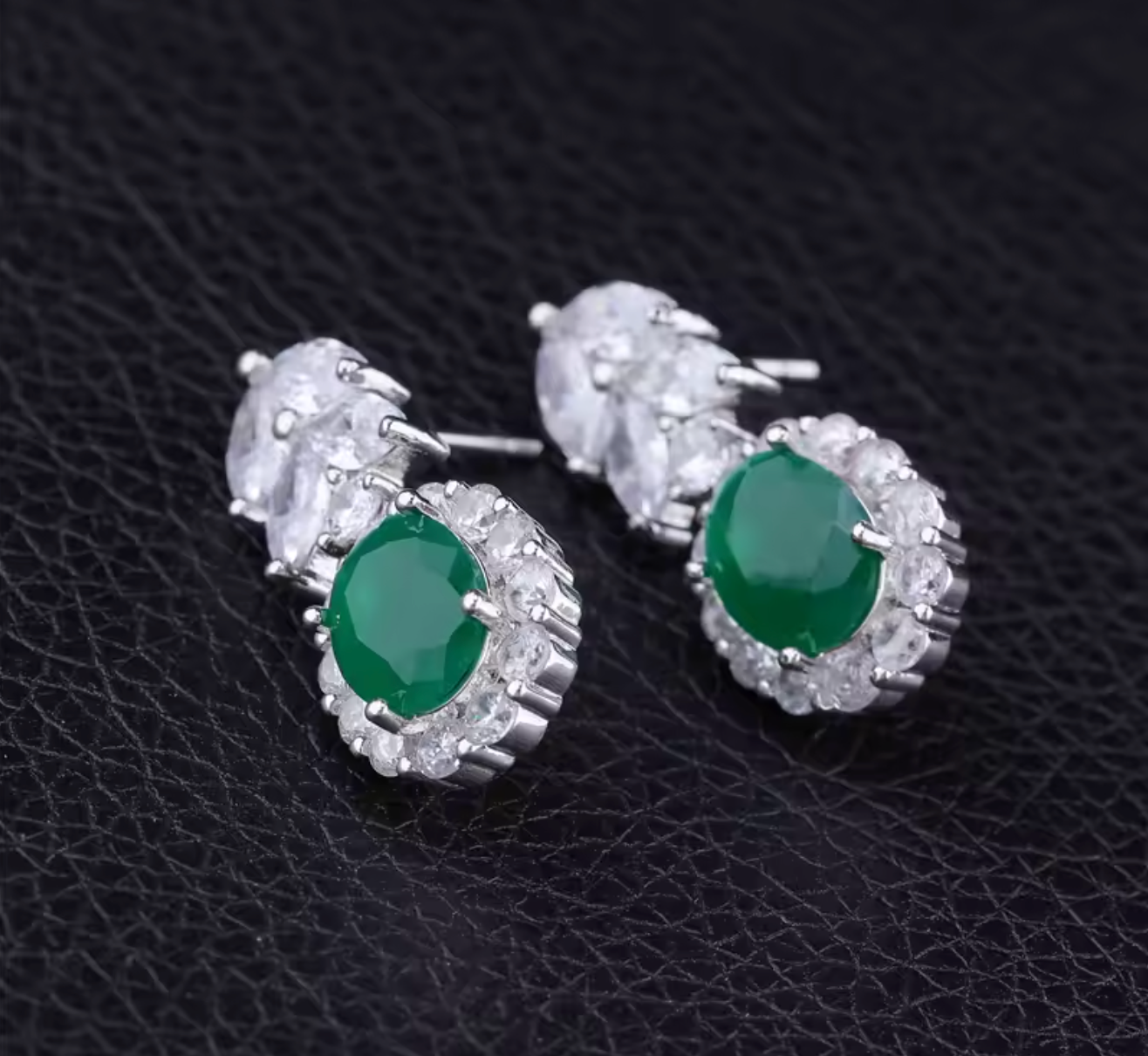 Luxury Green Water Drop Jewelry Set for Women