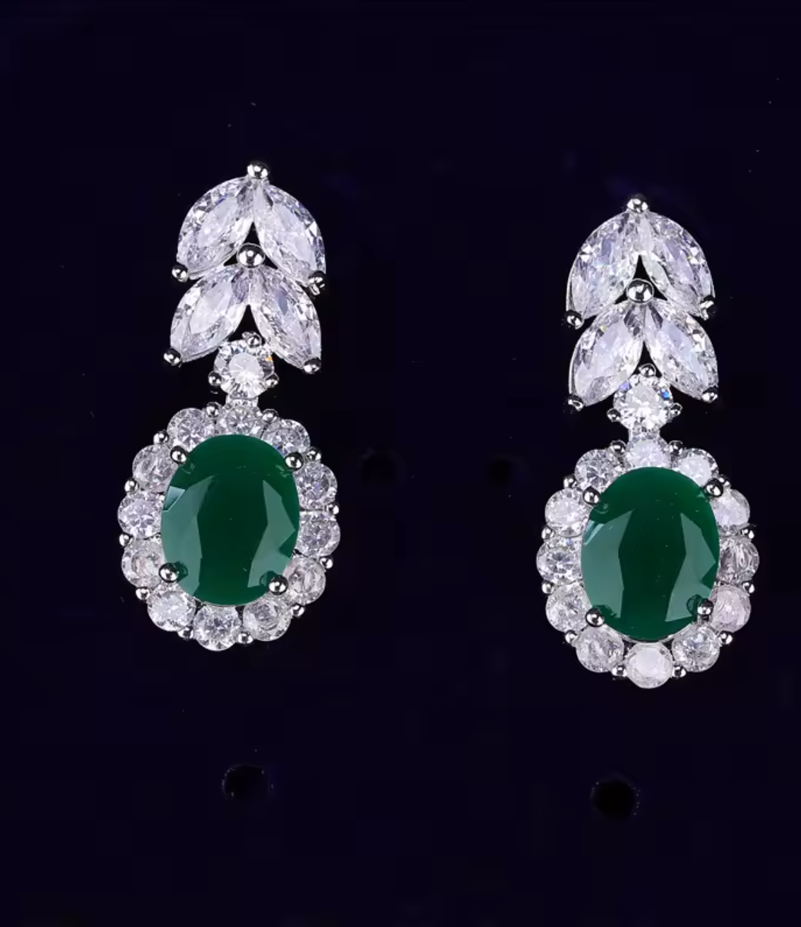 Luxury Green Water Drop Jewelry Set for Women