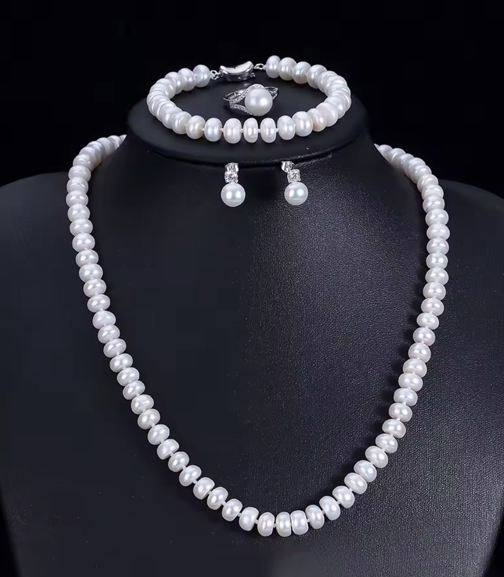 Real White 7–8mm Round Pearl Wedding Accessories