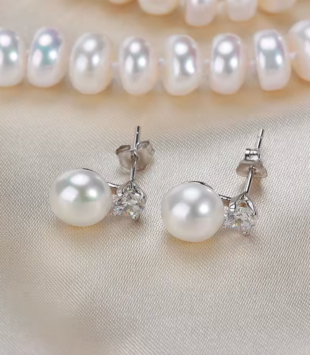Real White 7–8mm Round Pearl Wedding Accessories