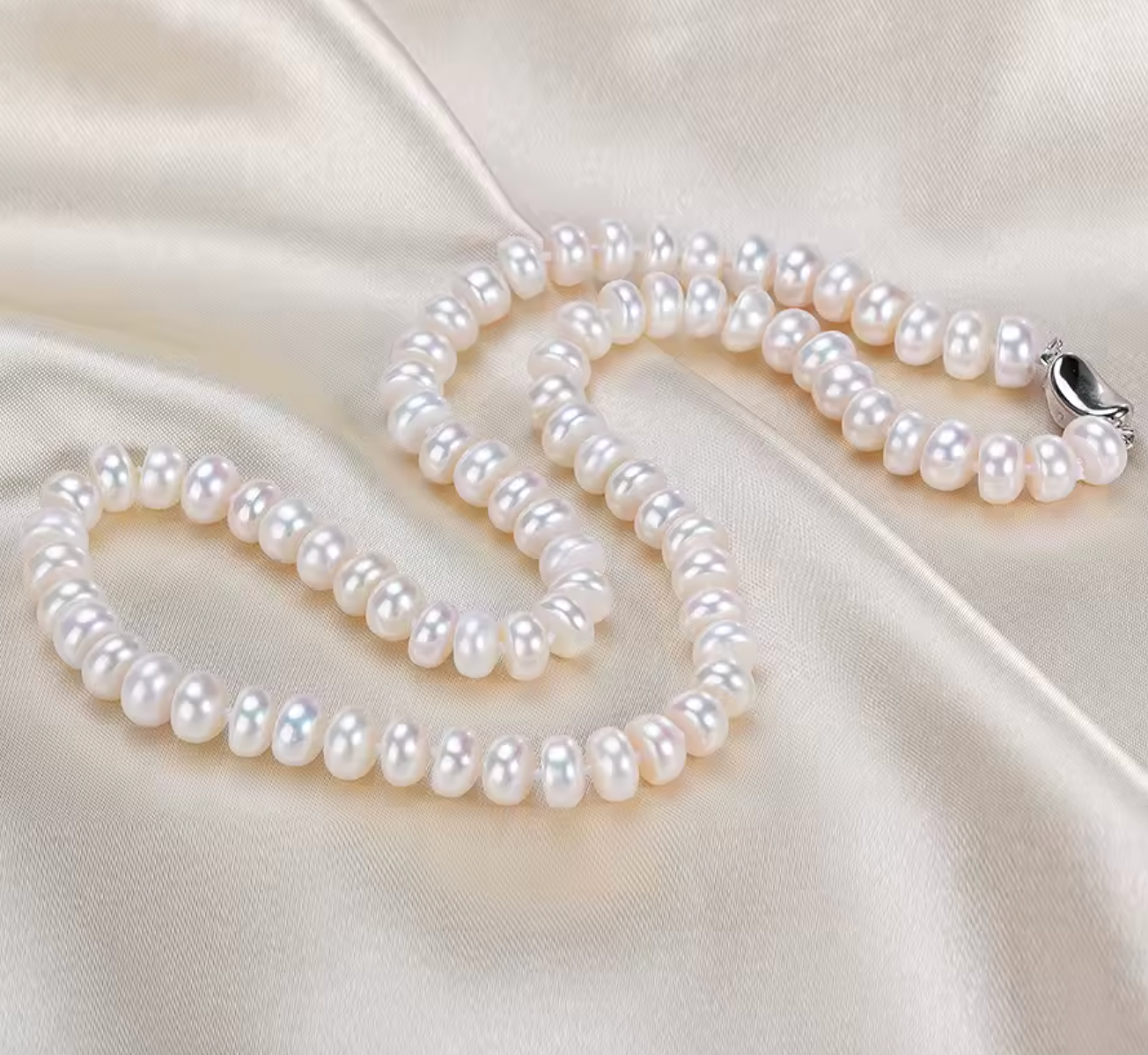Real White 7–8mm Round Pearl Wedding Accessories