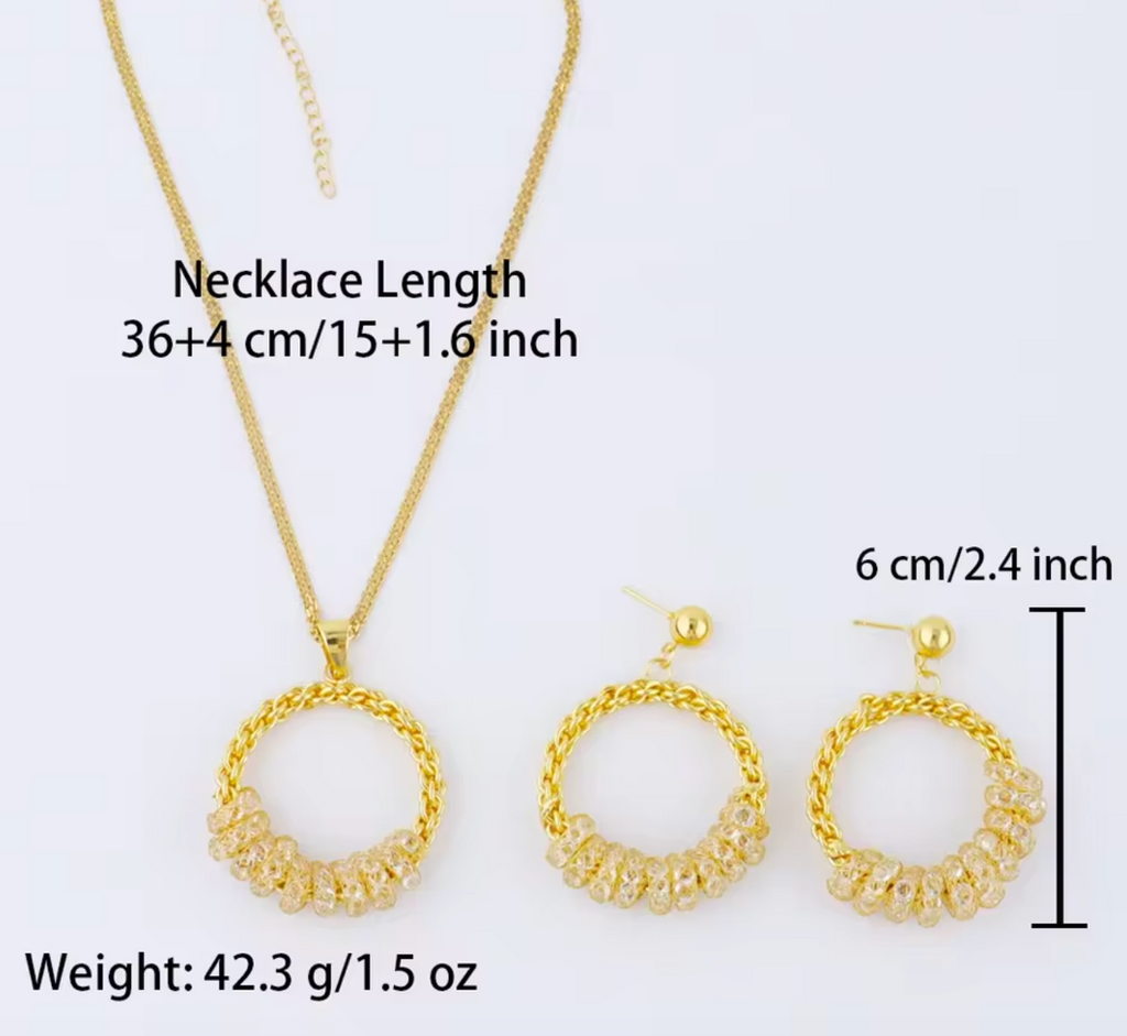 French Plated Weaving Women’s Jewelry Set