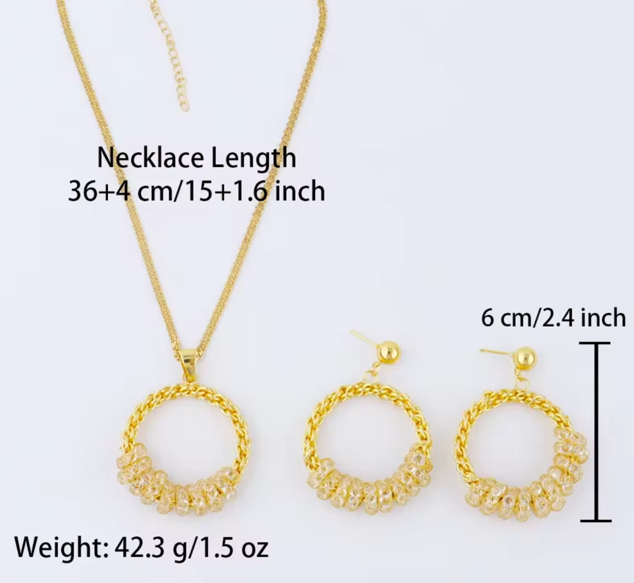 French Plated Weaving Women’s Jewelry Set