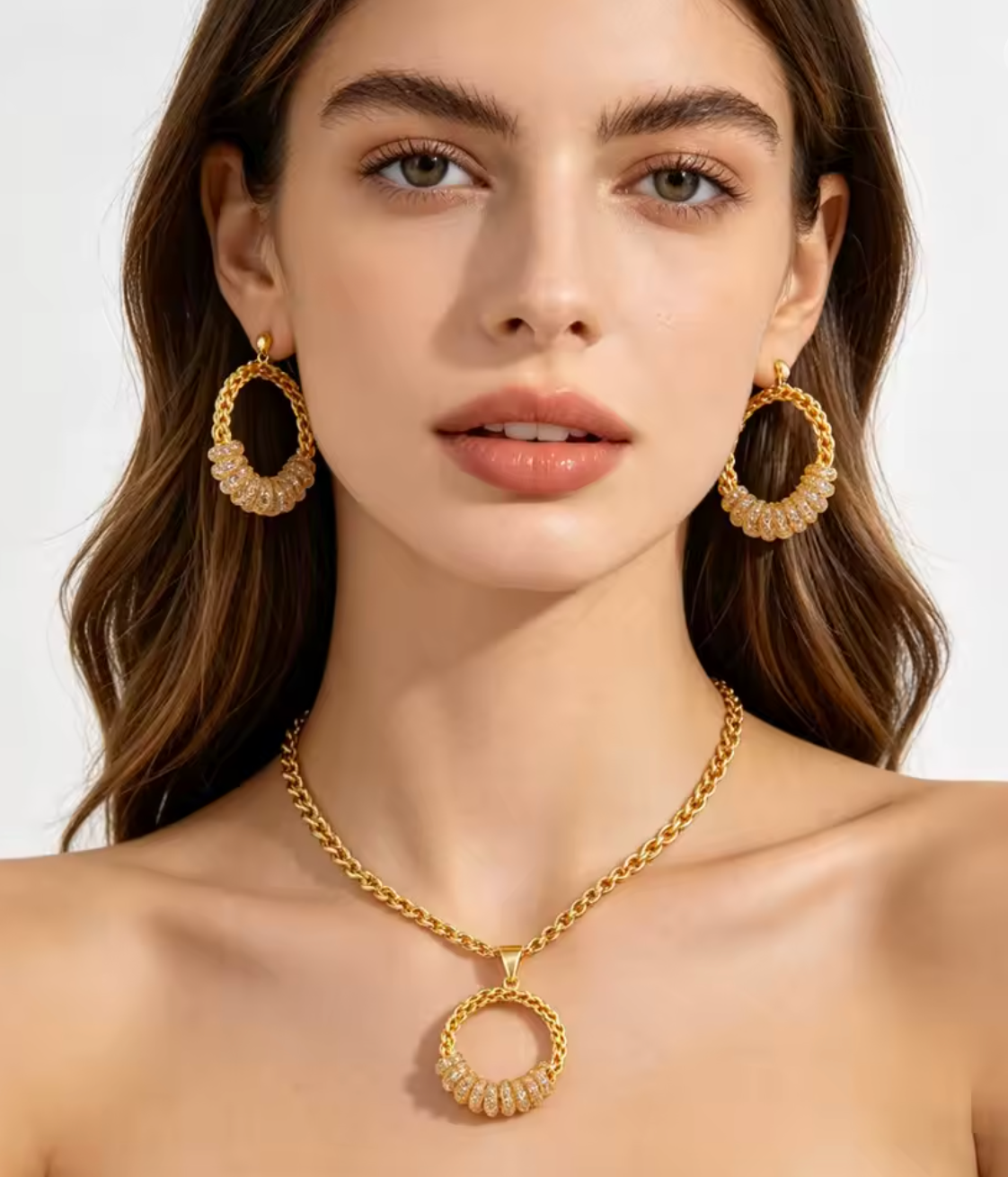 French Plated Weaving Women’s Jewelry Set