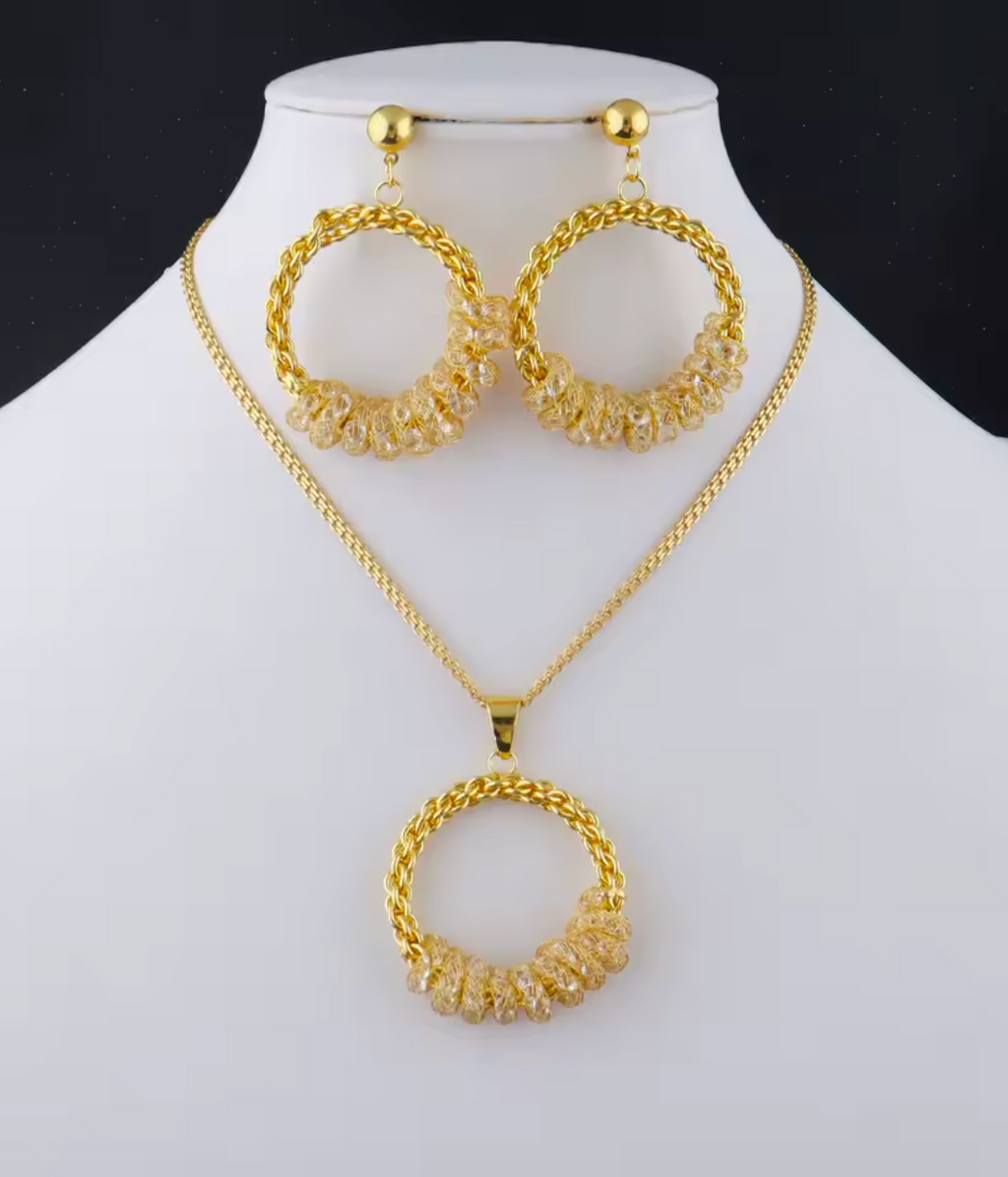 French Plated Weaving Women’s Jewelry Set