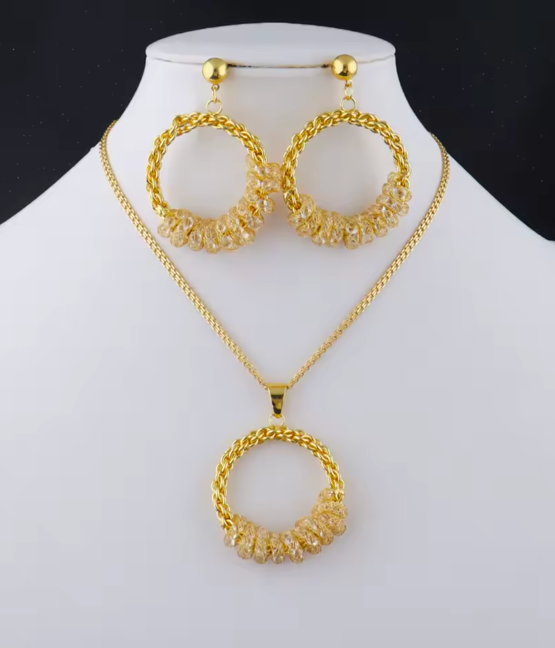 French Plated Weaving Women’s Jewelry Set